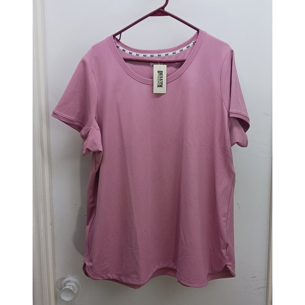 Deluth Trading Women's 2X Plus NoGA Classic Short Sleeve Shirt Pink Pullover NWT